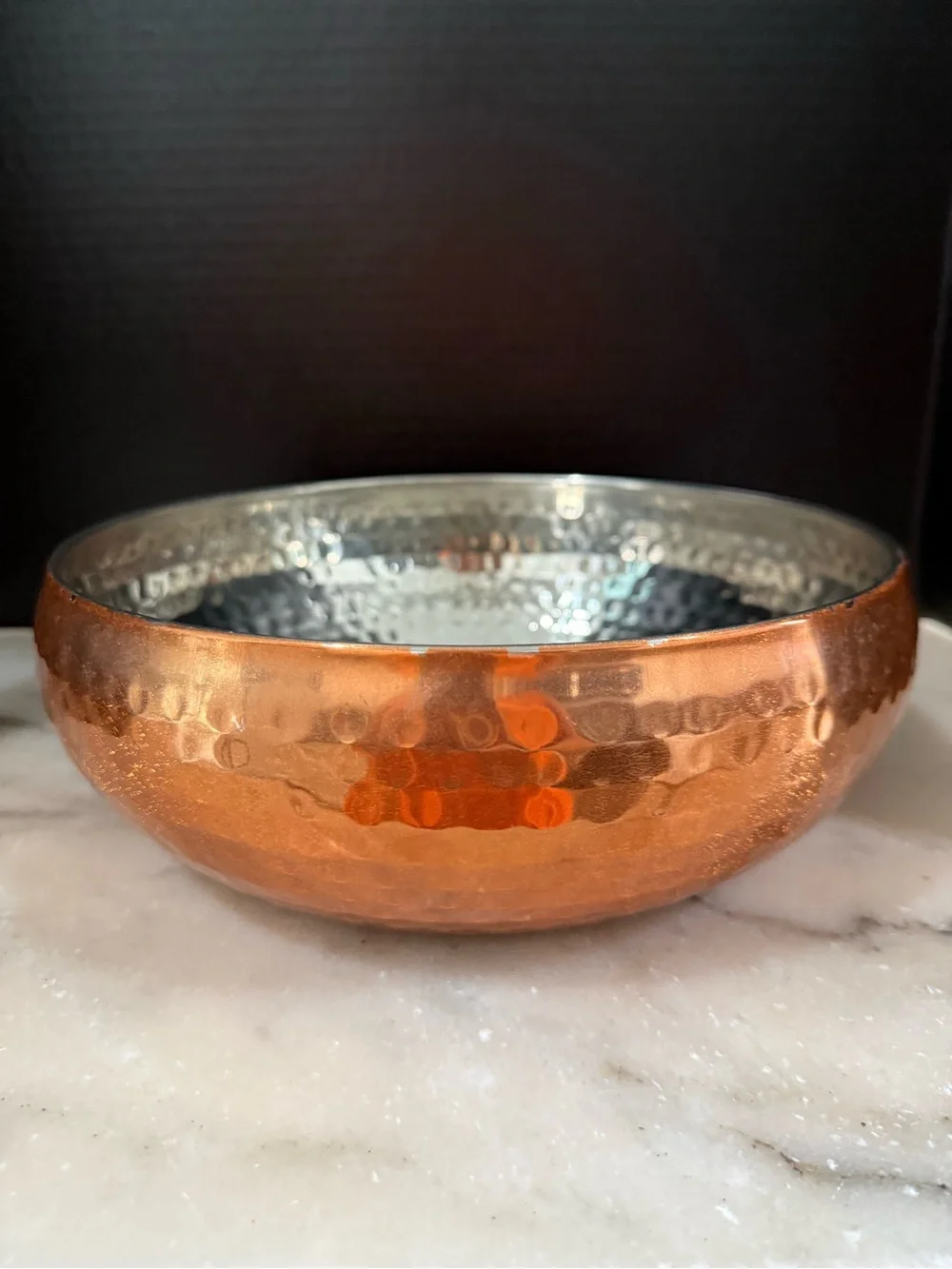 Hammered Copper-Color Decorative Serving Bowl - Home Dining
